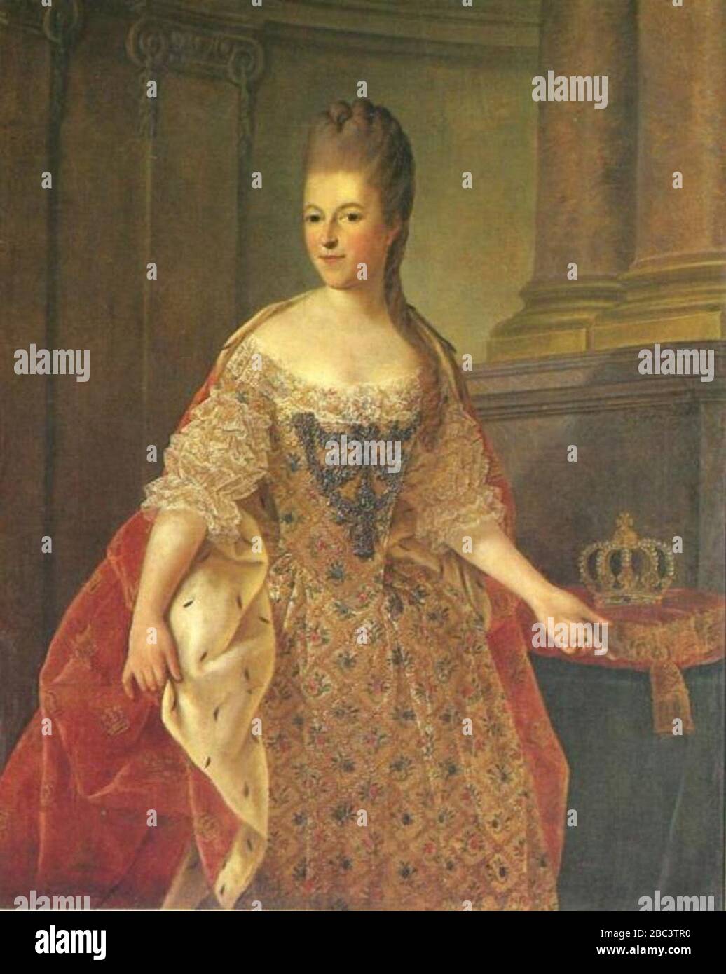 Guillaume de Spinny - Portret van Frederika Sophia Wilhelmina (Wilhelmina, 1751-1820), prinses van Pruisen. echtgenote van prins Willem V - SK-A-3827 - Stock Photo