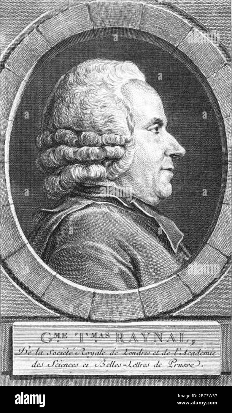 Guillaume Thomas François Raynal. Stock Photo