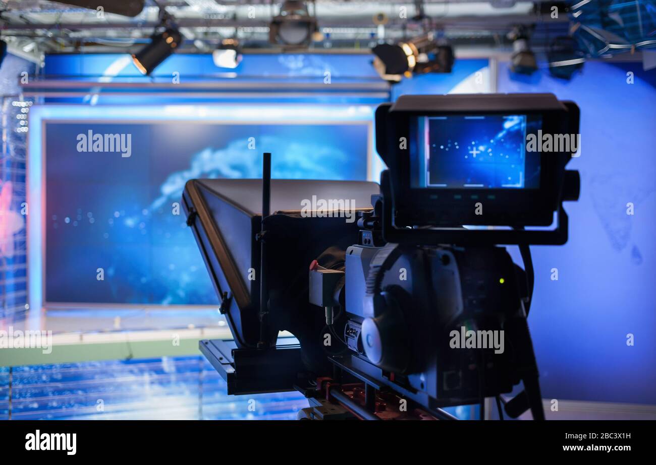 Video camera - recording show in TV studio - focus on camera Stock Photo -  Alamy