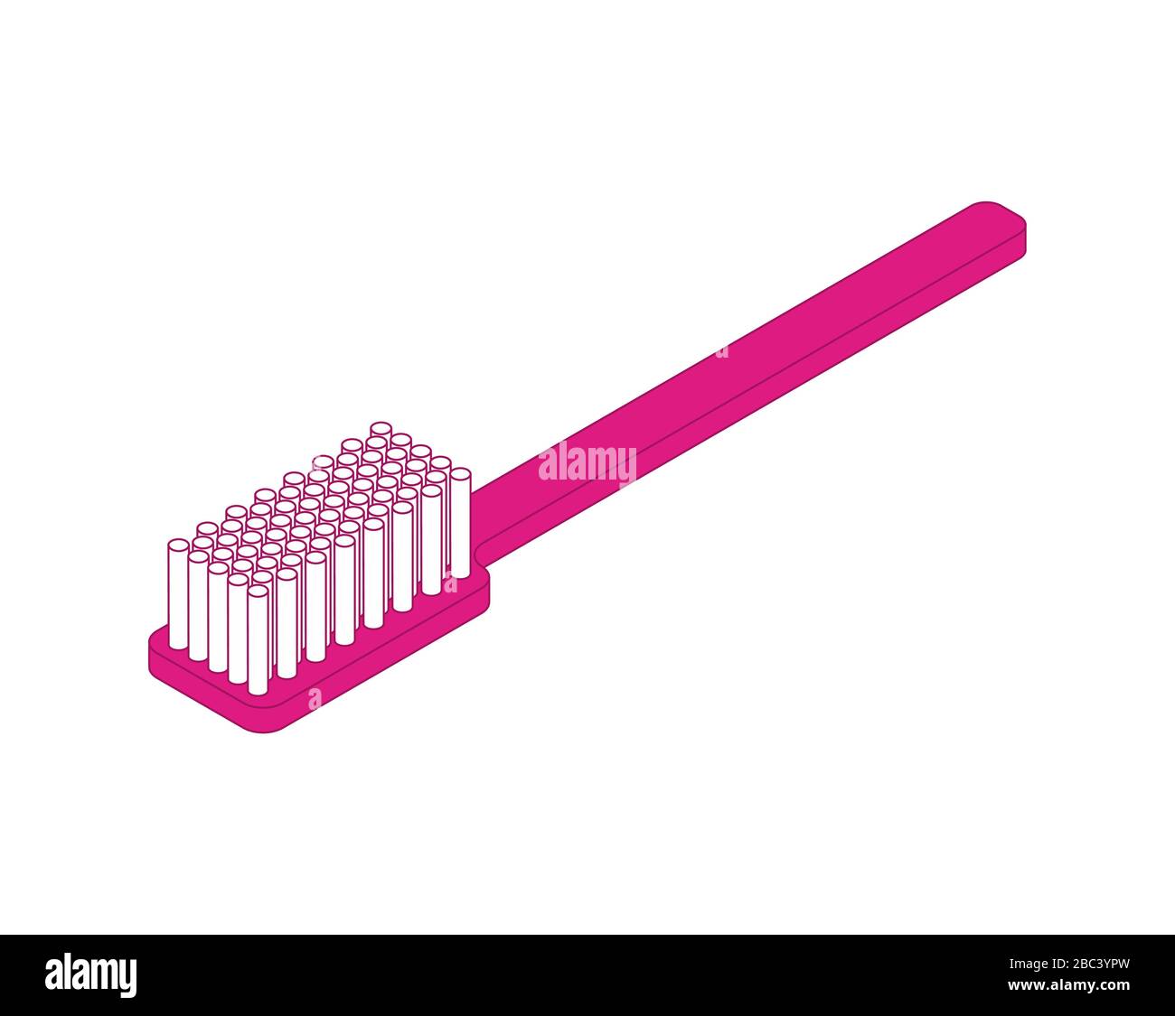 Toothbrush Isometric isolated. toothbrush head vector illustration Stock Vector