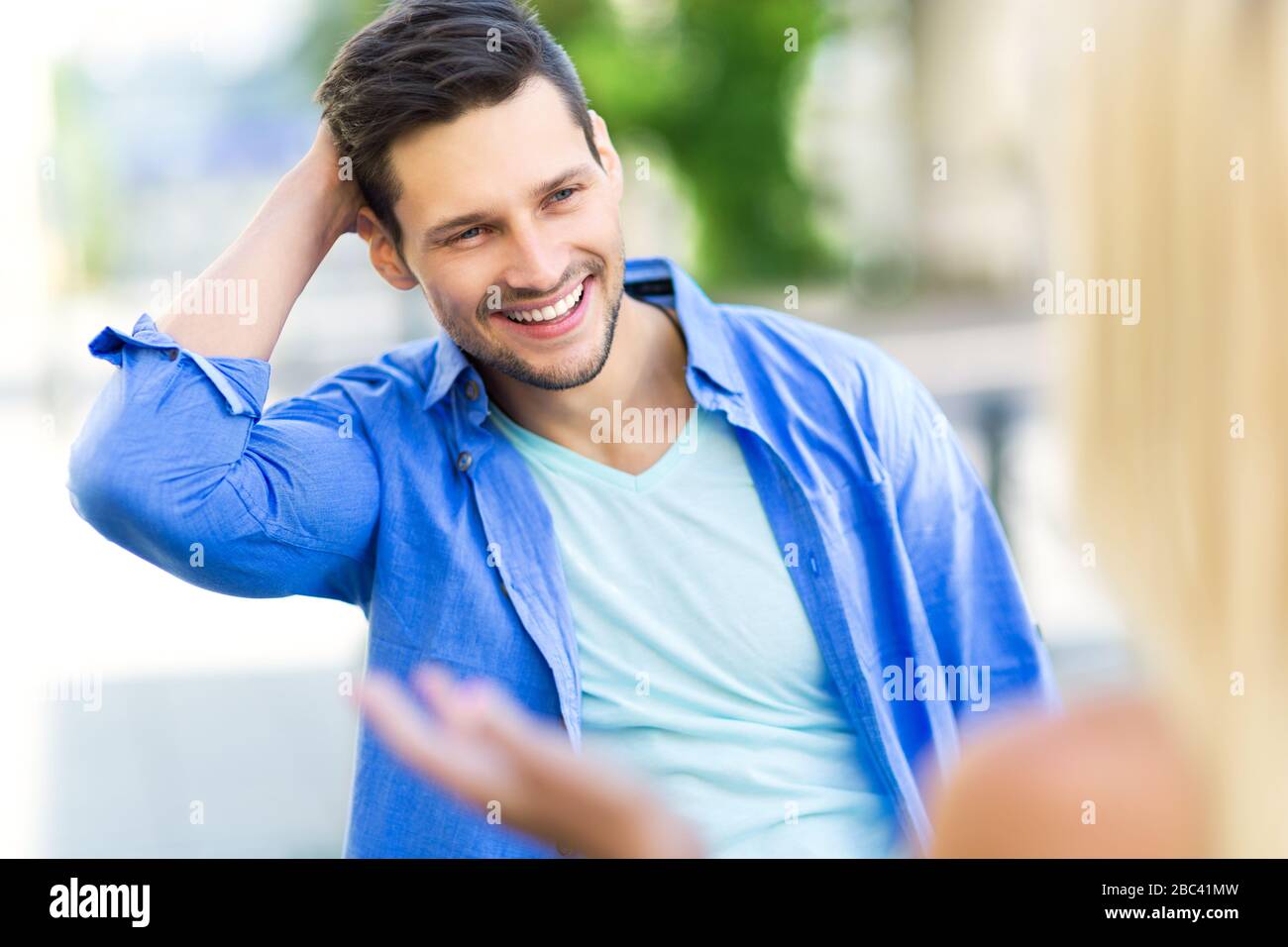 Young man smiling Stock Photo