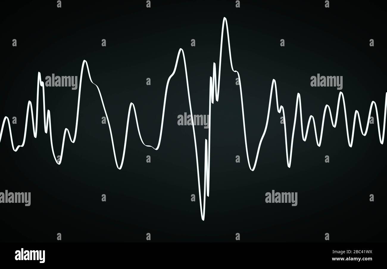 abstract sound wave digital background visualization light on dark background 3d render illlustration Stock Photo