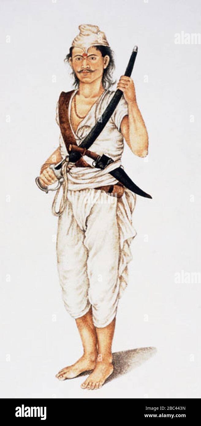 Gurkha soldier 1815. Stock Photo
