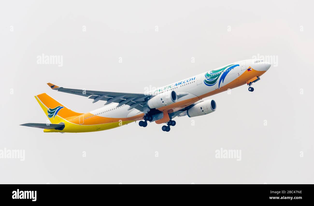 Cebu Pacific airplane Stock Photo
