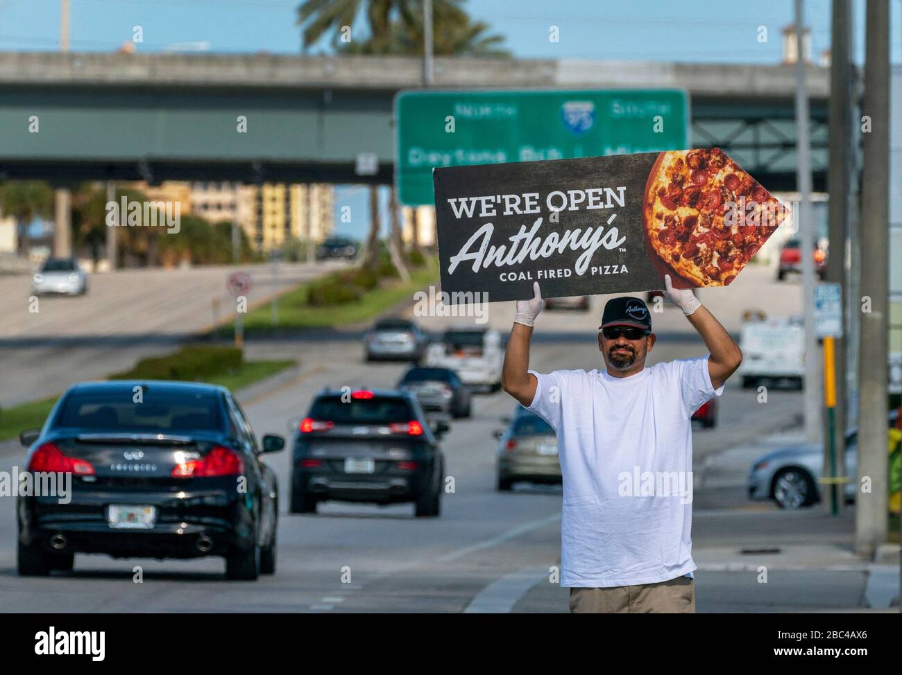 West Palm Beach Fl Usa 2nd Apr 2020 Joseph Bova Tries To Attract Business To Anthony S