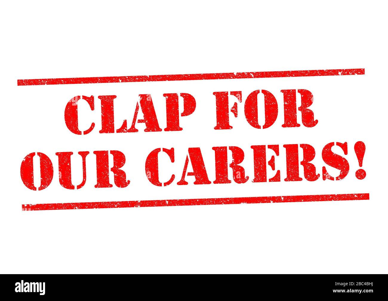 CLAP FOR OUR CARERS! red Rubber Stamp over a white background. Stock Photo