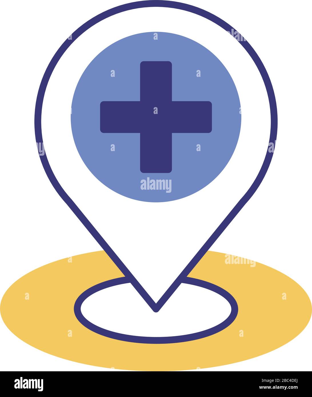 medical cross symbol in pin location line style Stock Vector Image ...