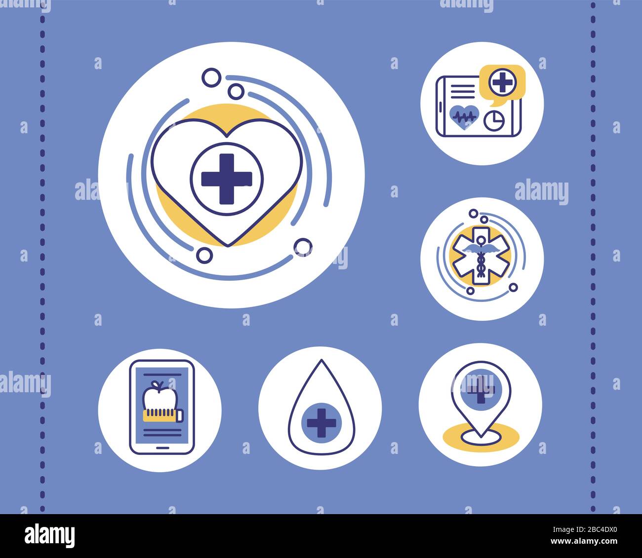 bundle of health online set icons Stock Vector Image & Art - Alamy