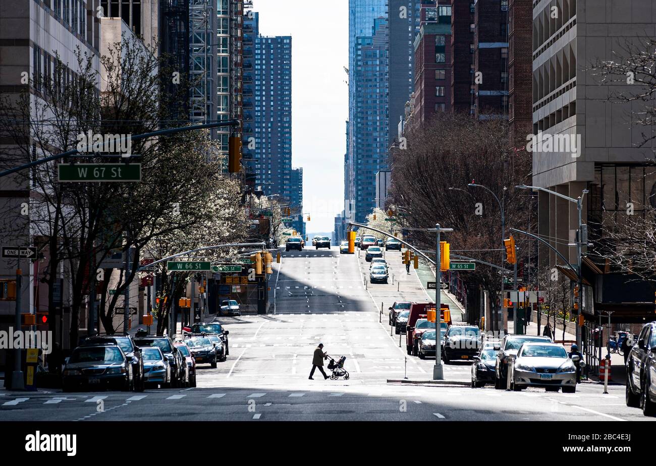 Empty Streets Social Distancing In New York City Stock Photo