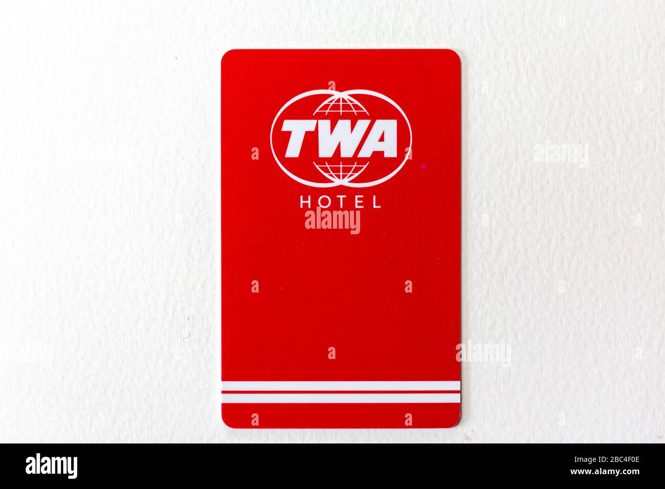 TWA hotel key card, JFK airport Stock Photo