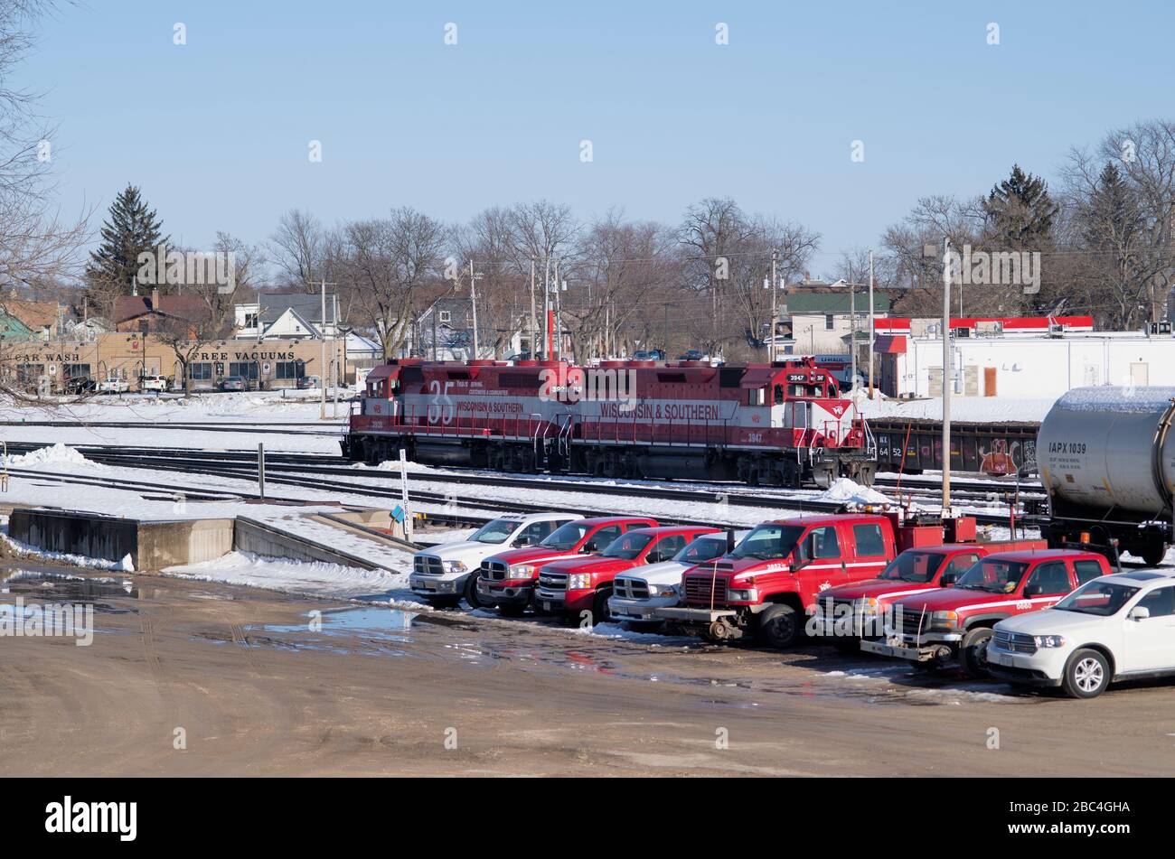 Janesville, Wisconsin, USA. A pair of Wisconsin & Southern Railroad