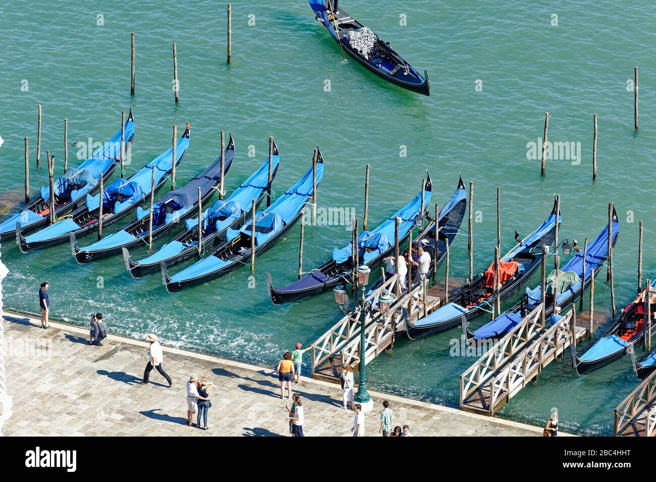 Gondolas on the banks of the Lagoon in Venice Stock Photo - Alamy