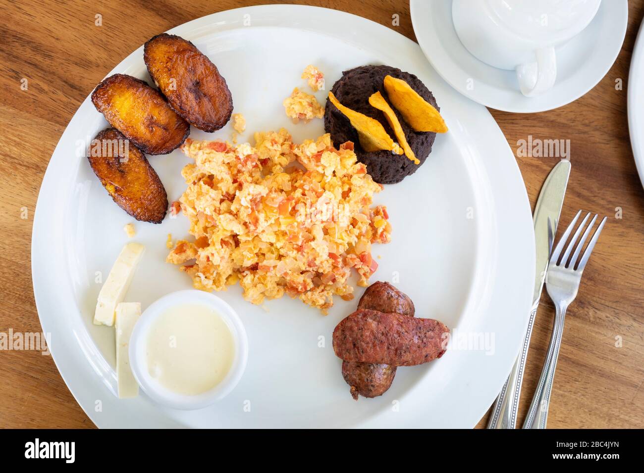 Classic "chapin" breakfast available on about every menu in Guatemala