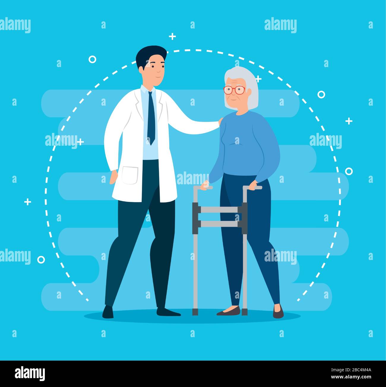 Grandmother retired woman doctor Stock Vector Images - Alamy
