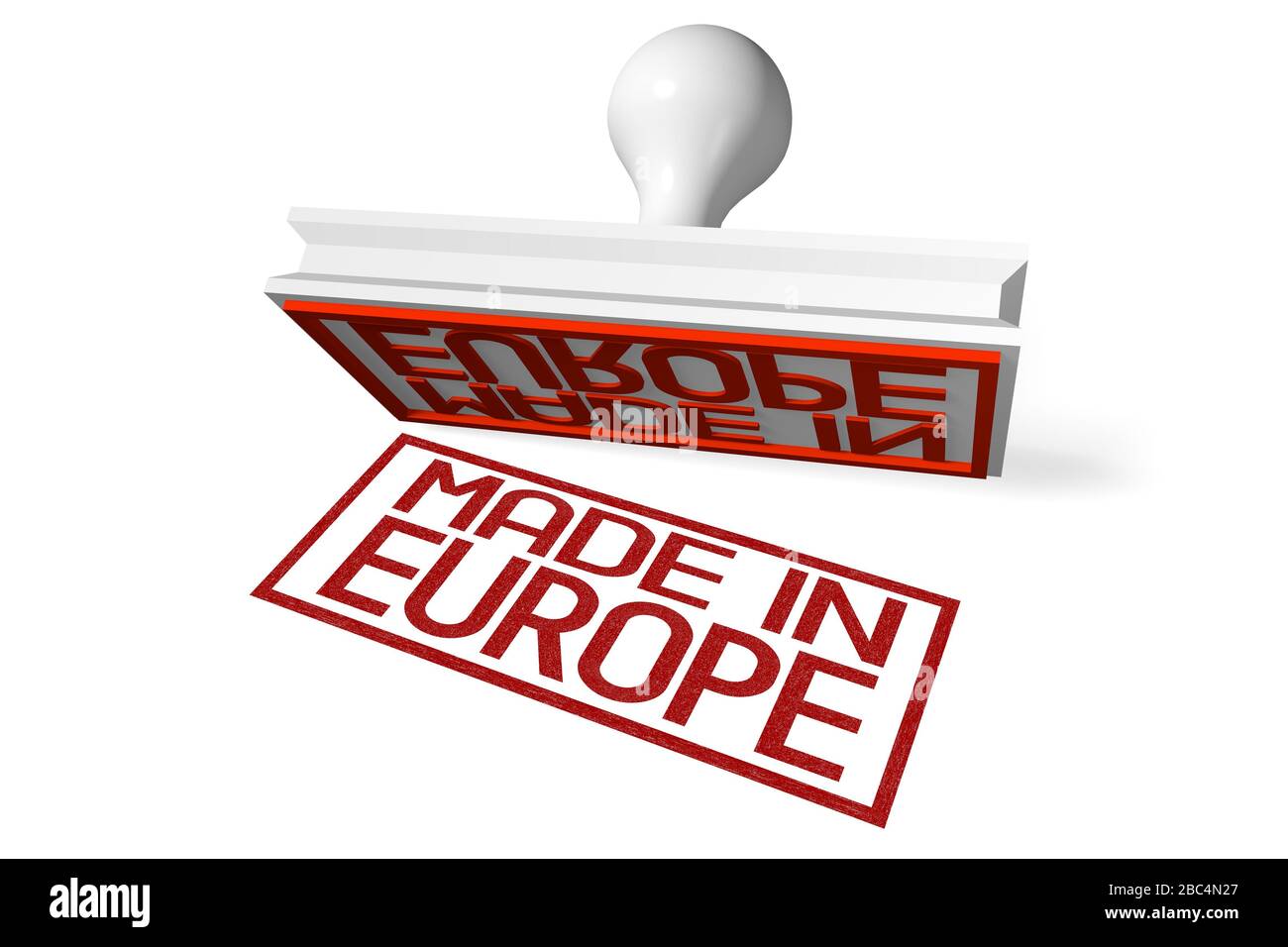 3D rubber stamp made in Europe Stock Photo Alamy