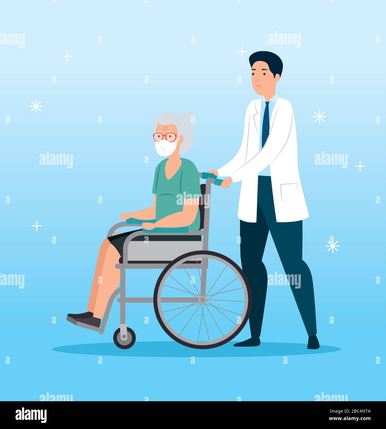 Grandmother retired woman doctor Stock Vector Images - Alamy