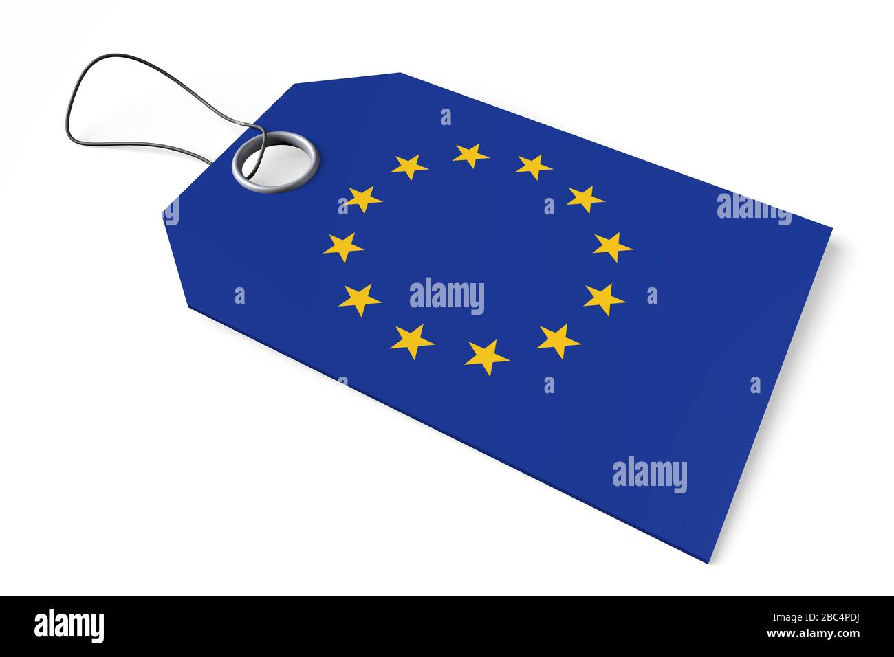 3D price tag, product made in European Union Stock Photo Alamy