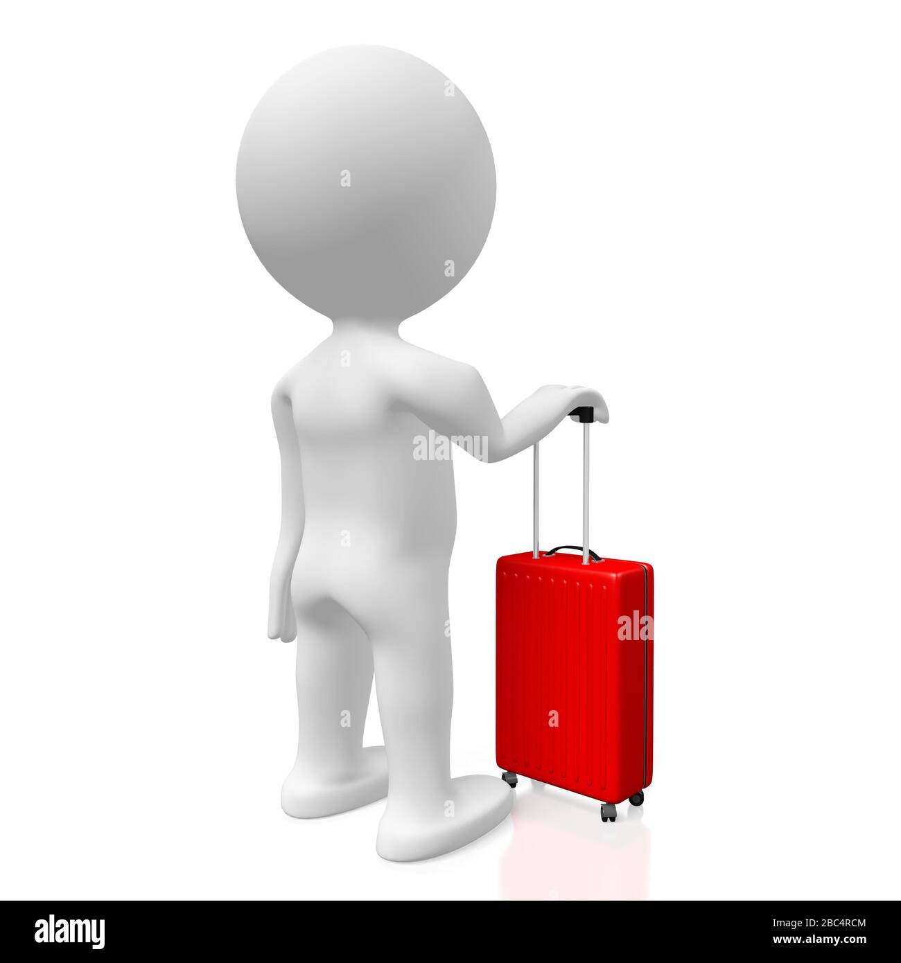 3D cartoon character with suitcase - travel concept Stock Photo - Alamy