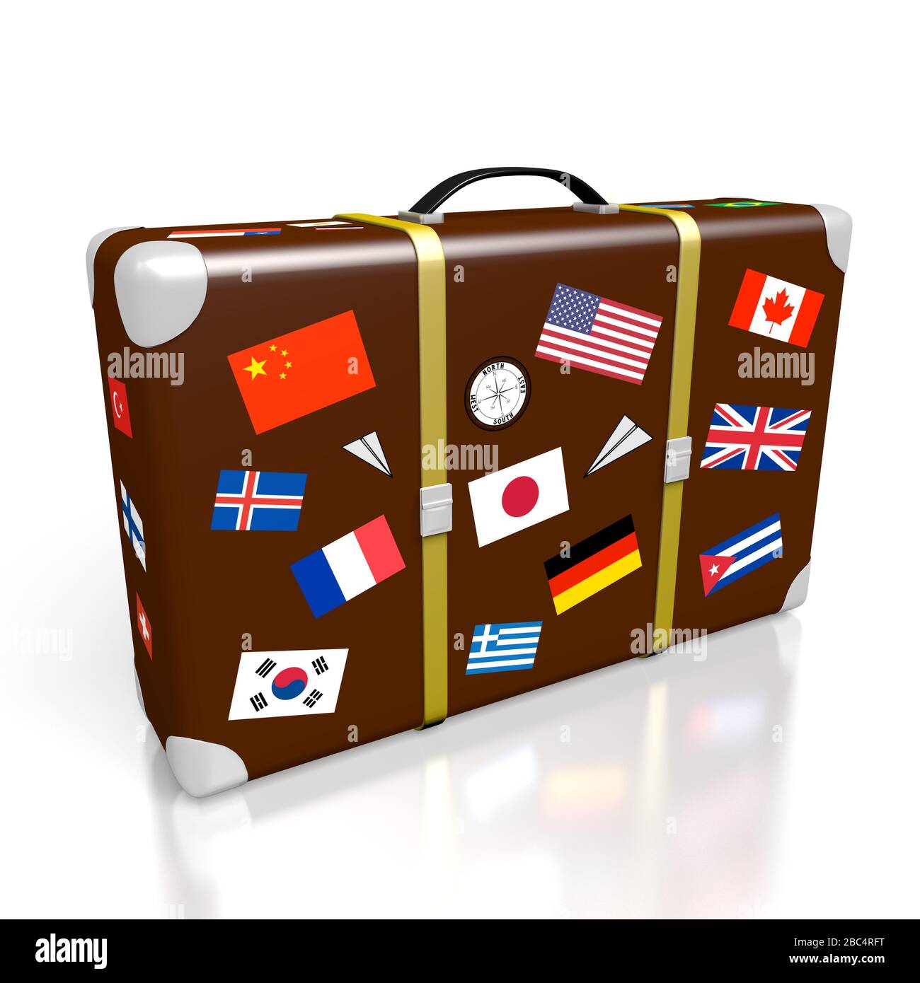 3D travel suitcase - illustration Stock Photo - Alamy
