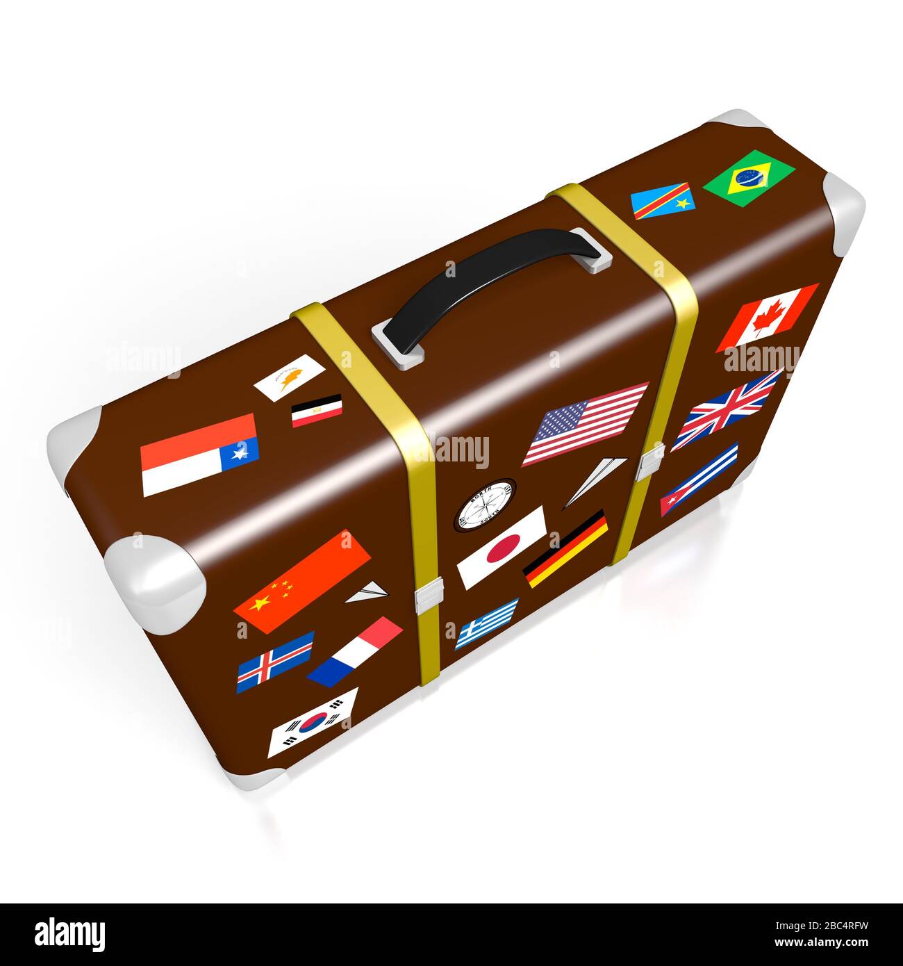 3D travel suitcase - illustration Stock Photo - Alamy
