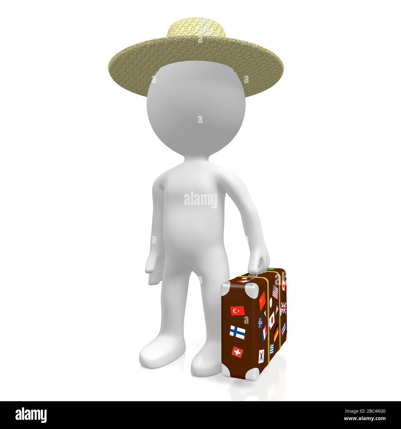 3D traveller with suitcase Stock Photo - Alamy