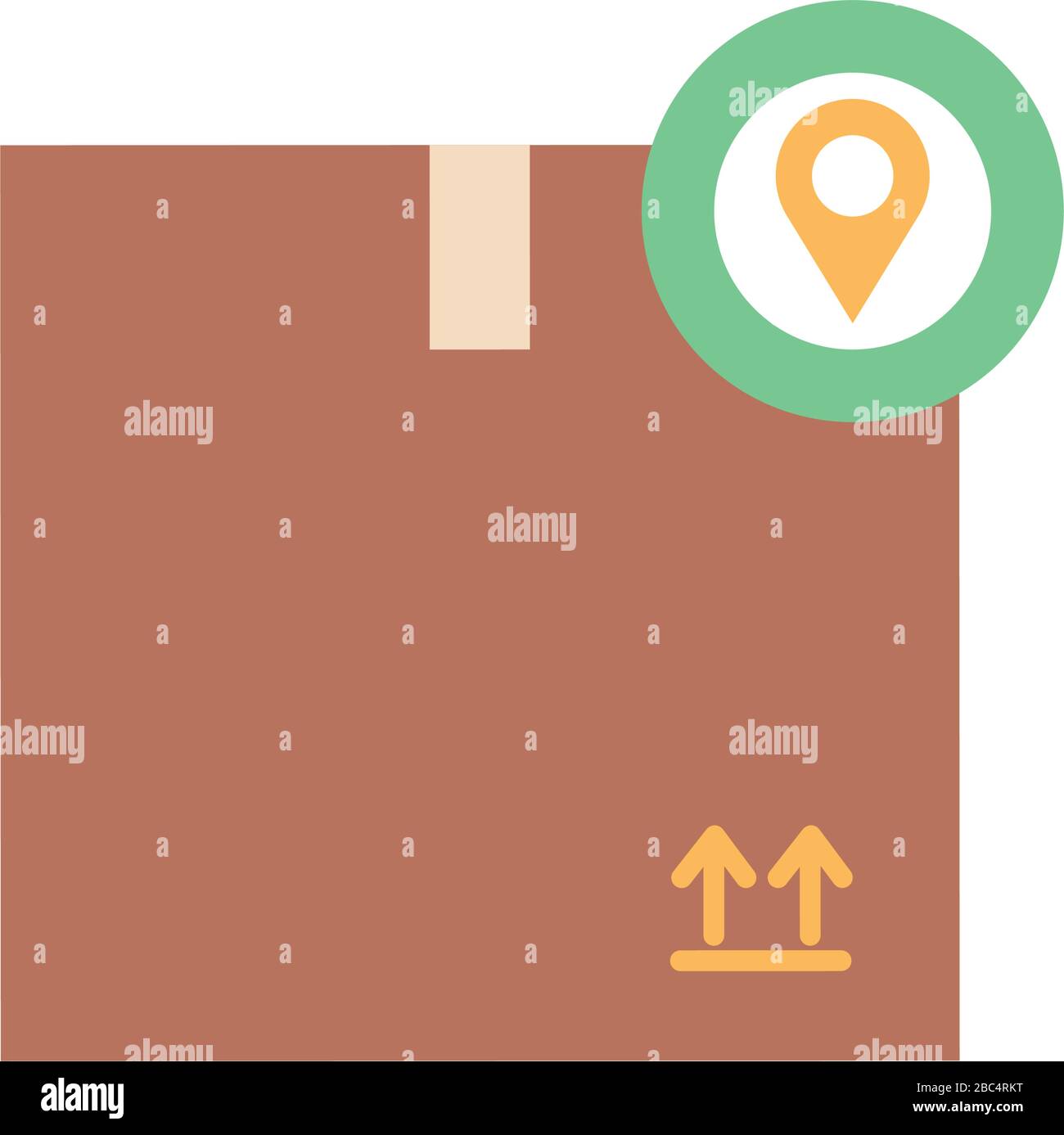free delivery concept, package box with location pin icon over white ...
