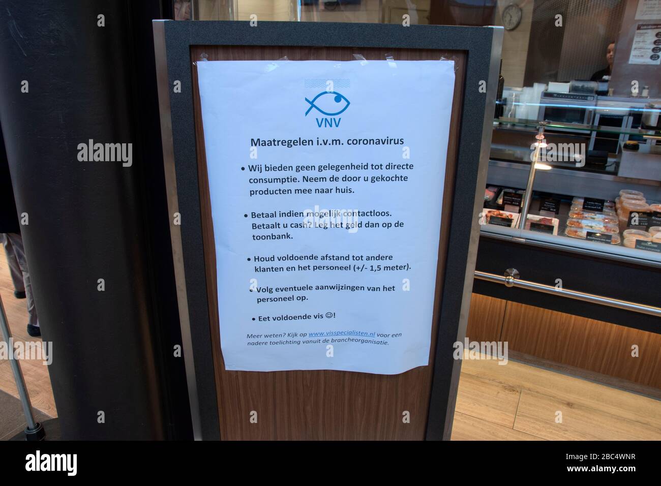 General Rules At The Wissen Fish Store During The Corona Virus Outbreak At Diemen The Netherlands 2020 Stock Photo