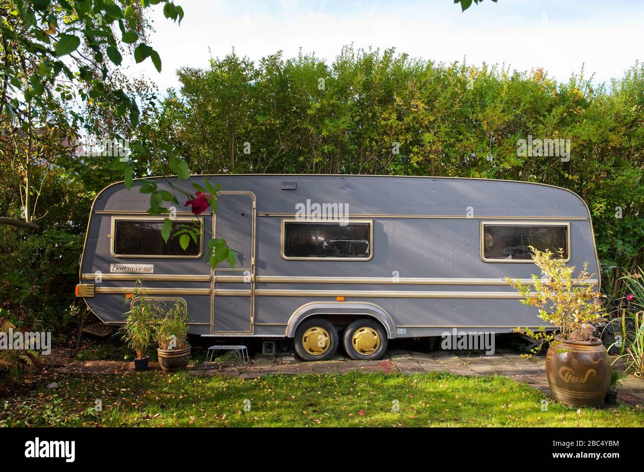 caravan ,tiny house,off the grid,la baronesse Stock Photo