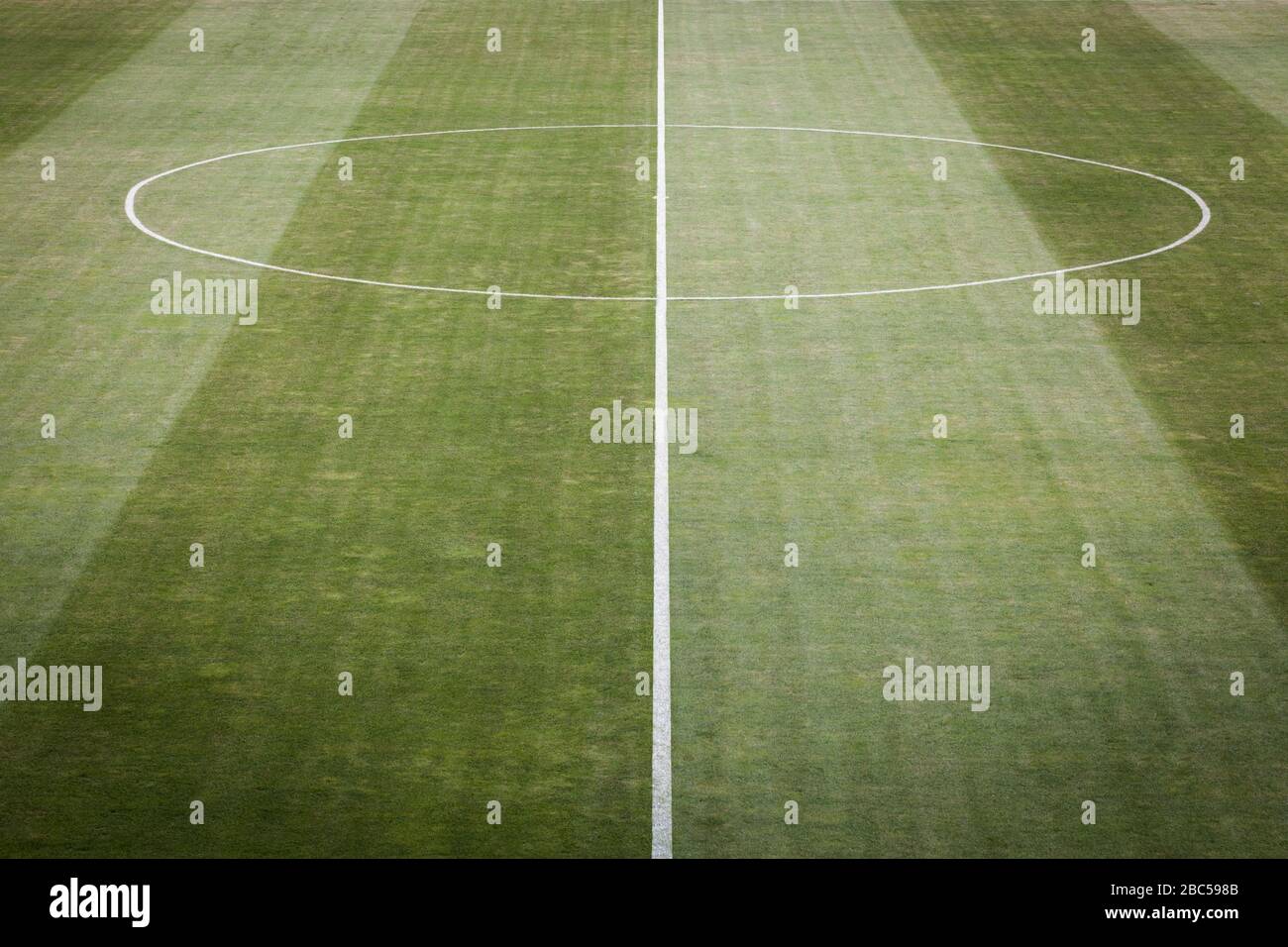 Closeup image of natural green grass soccer field, football field, team sport texture, top view Stock Photo