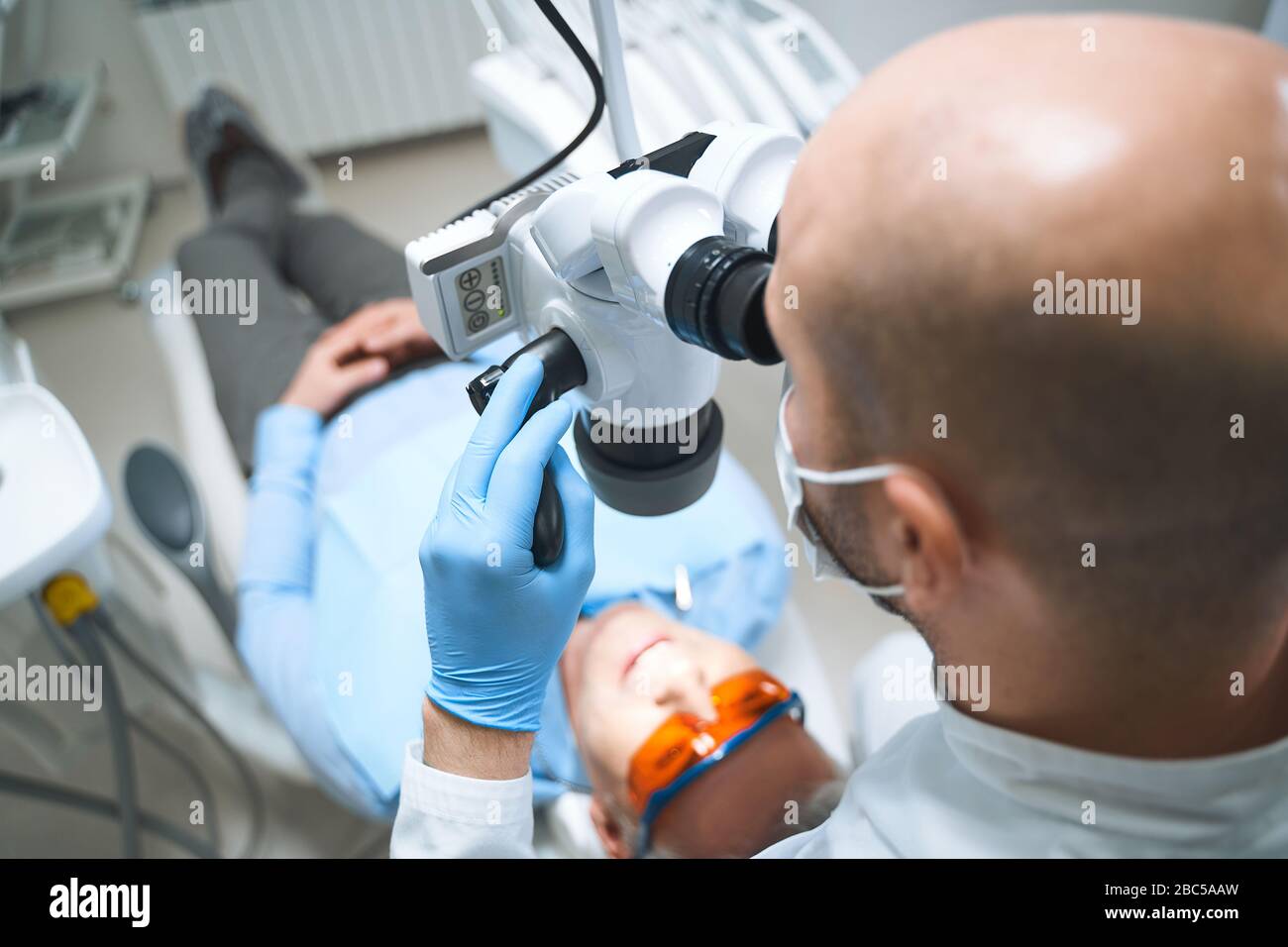 Dental specialist using digital equipment stock photo Stock Photo Alamy