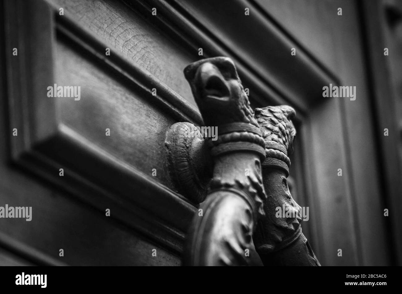 ancient doors close up within the historical streets of Rome Stock ...