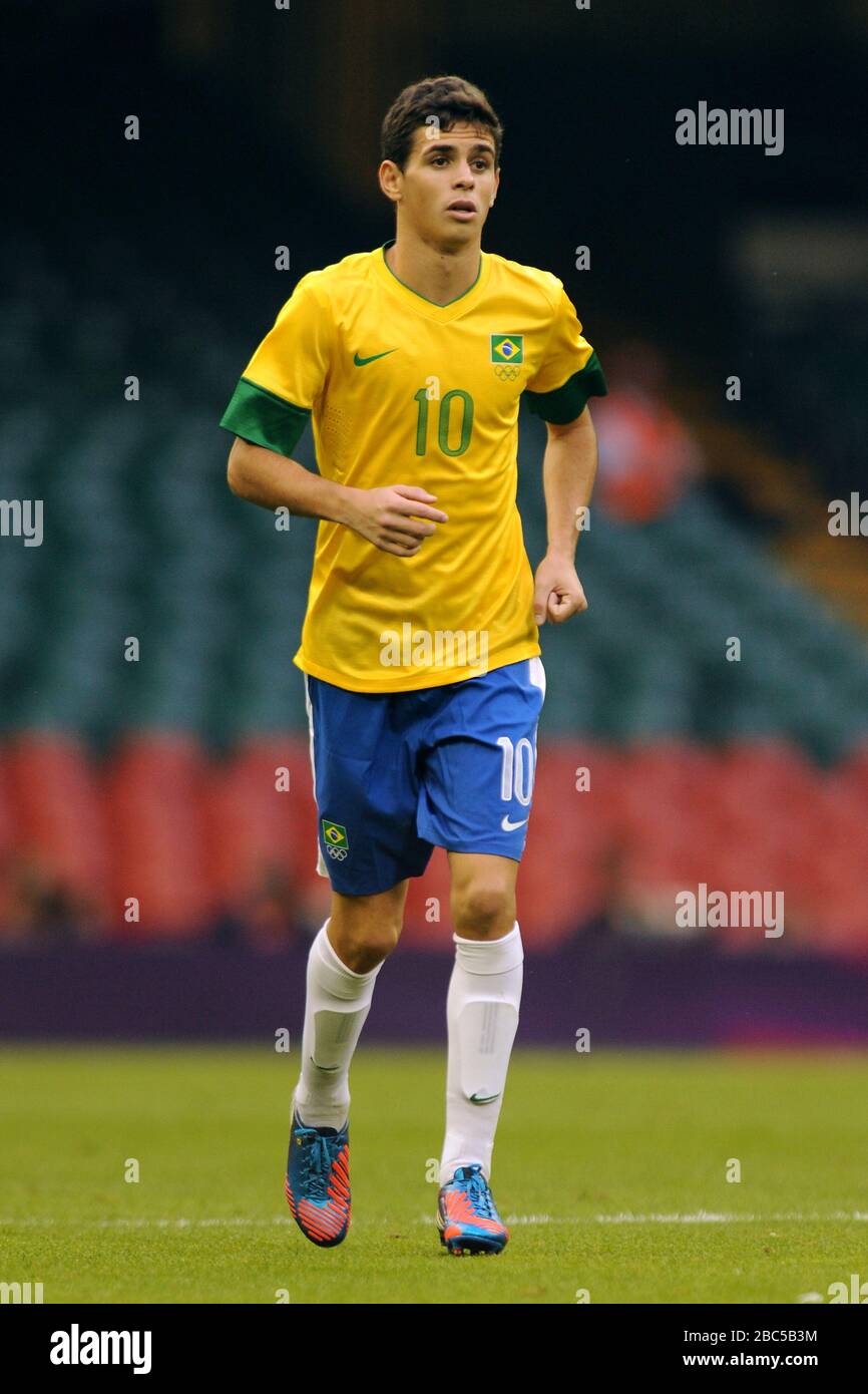 Brazil's Oscar during the Brazil v Egypt, Mens Football, First Round, Group C match at the Millennium Stadium, Cardiff. Stock Photo
