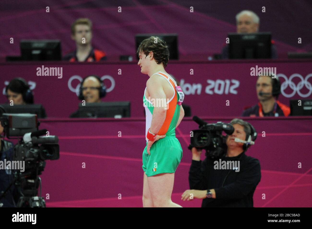 Ireland's Kieran Behan reacts after competing on the Floor during the(01)