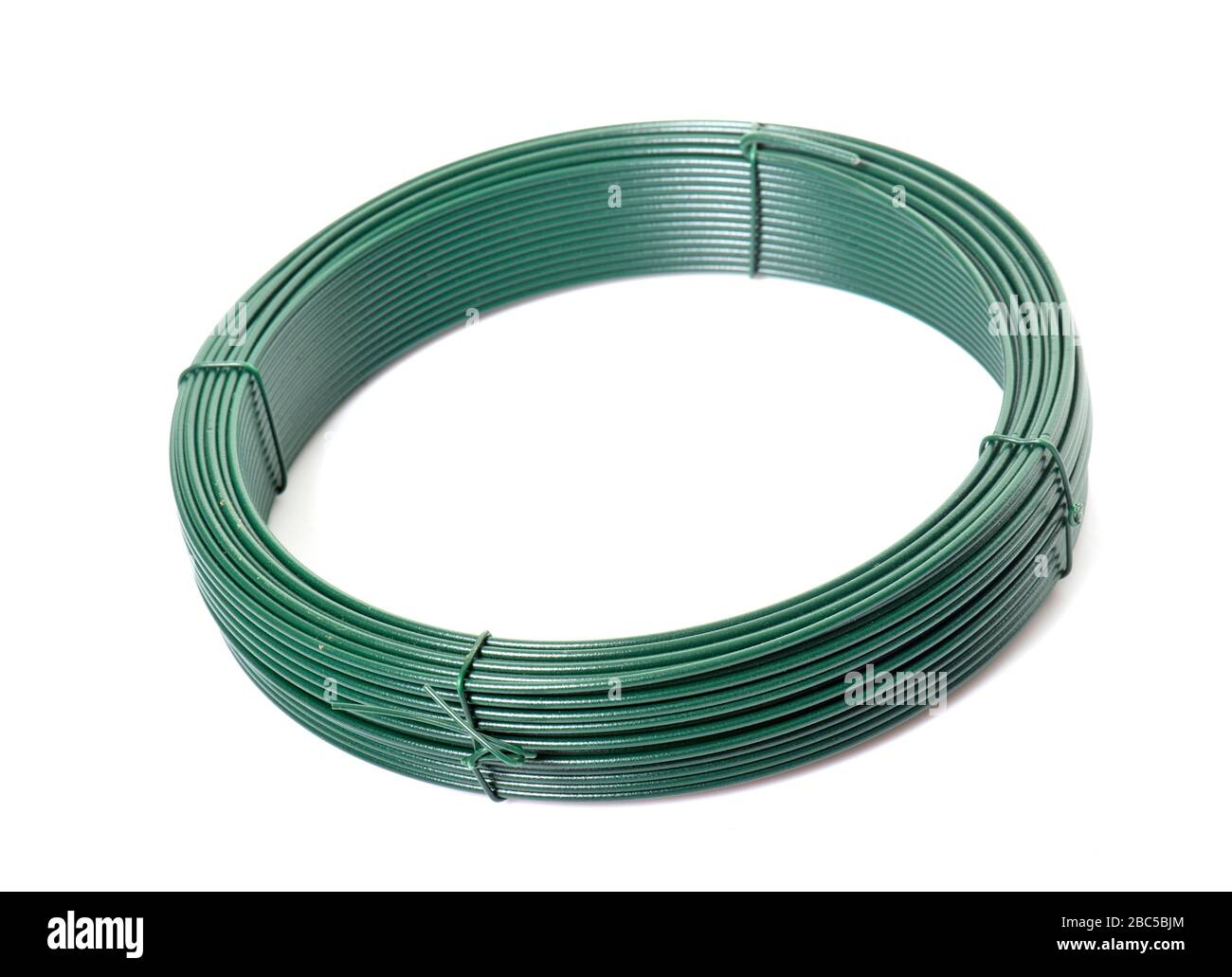 green wire for garden in front of white background Stock Photo