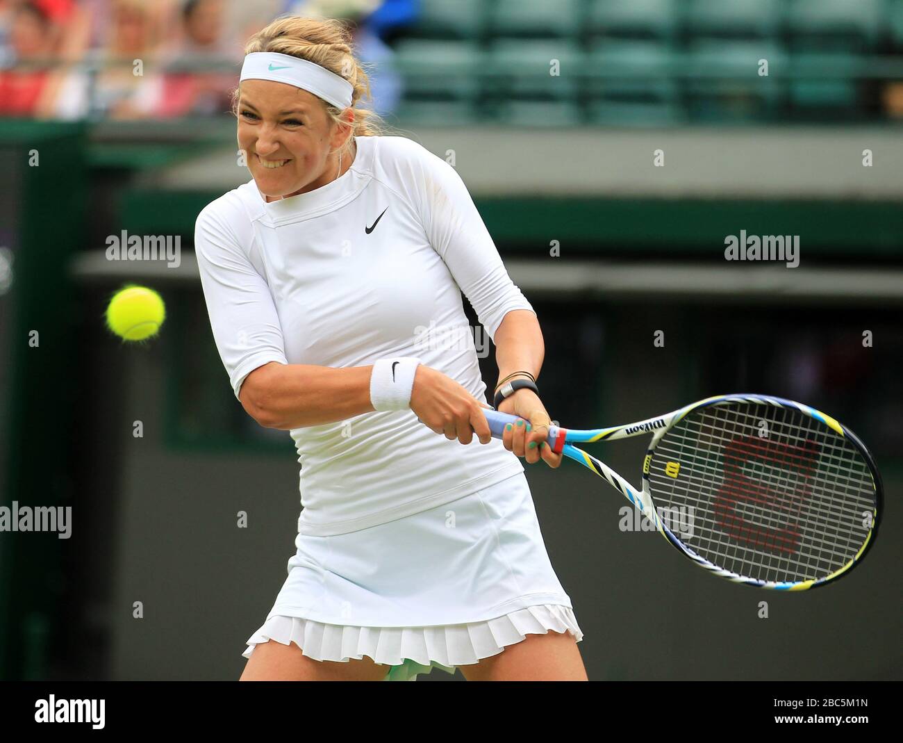 Belarus's Victoria Azarenka in action against USA's Irina Falconi Stock Photo