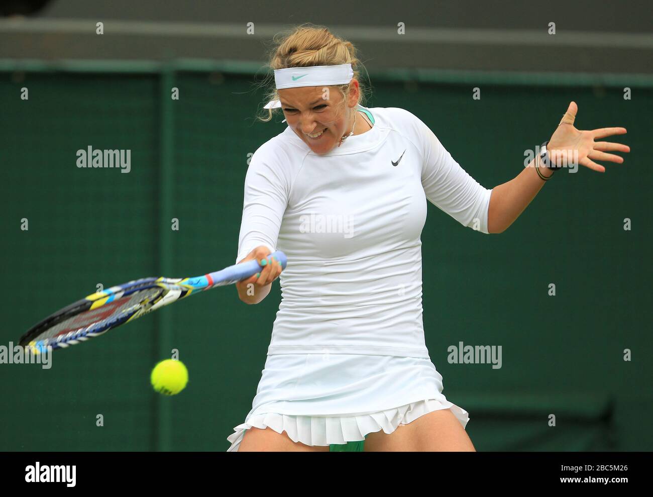 Belarus's Victoria Azarenka in action against USA's Irina Falconi Stock Photo