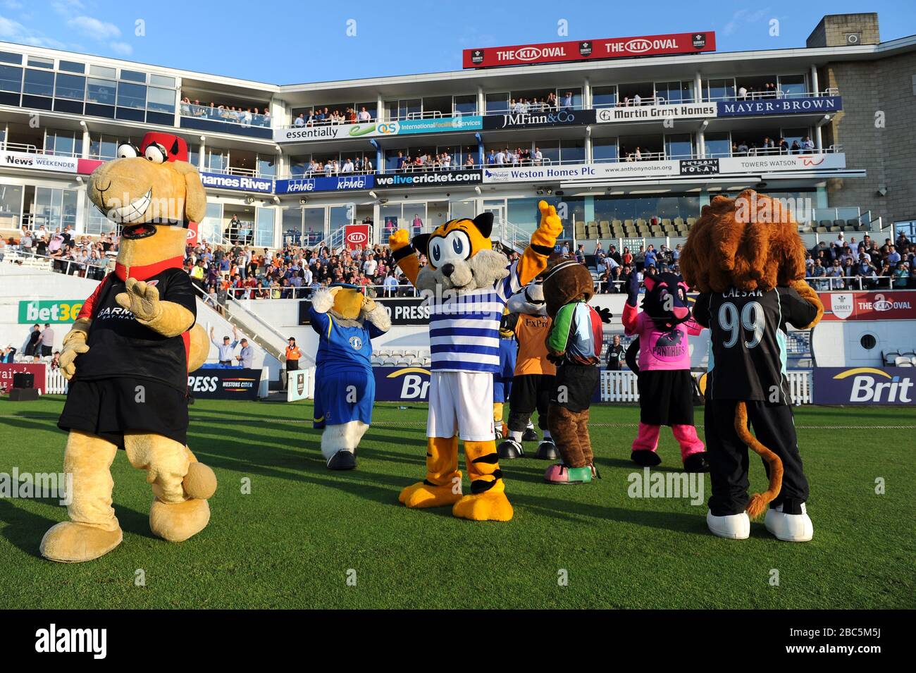 Various club mascots compete in the London Mascot Derby Stock Photo