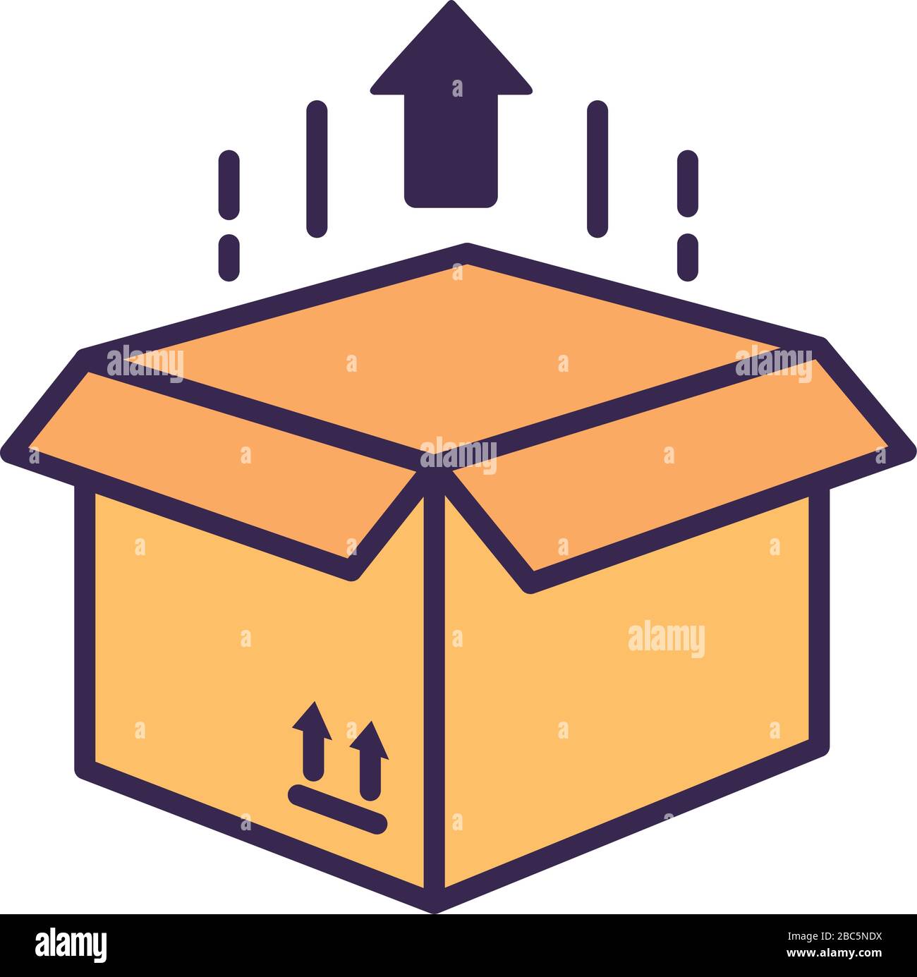 arrow up with box carton packing postal service line and fill style Stock  Vector Image & Art - Alamy