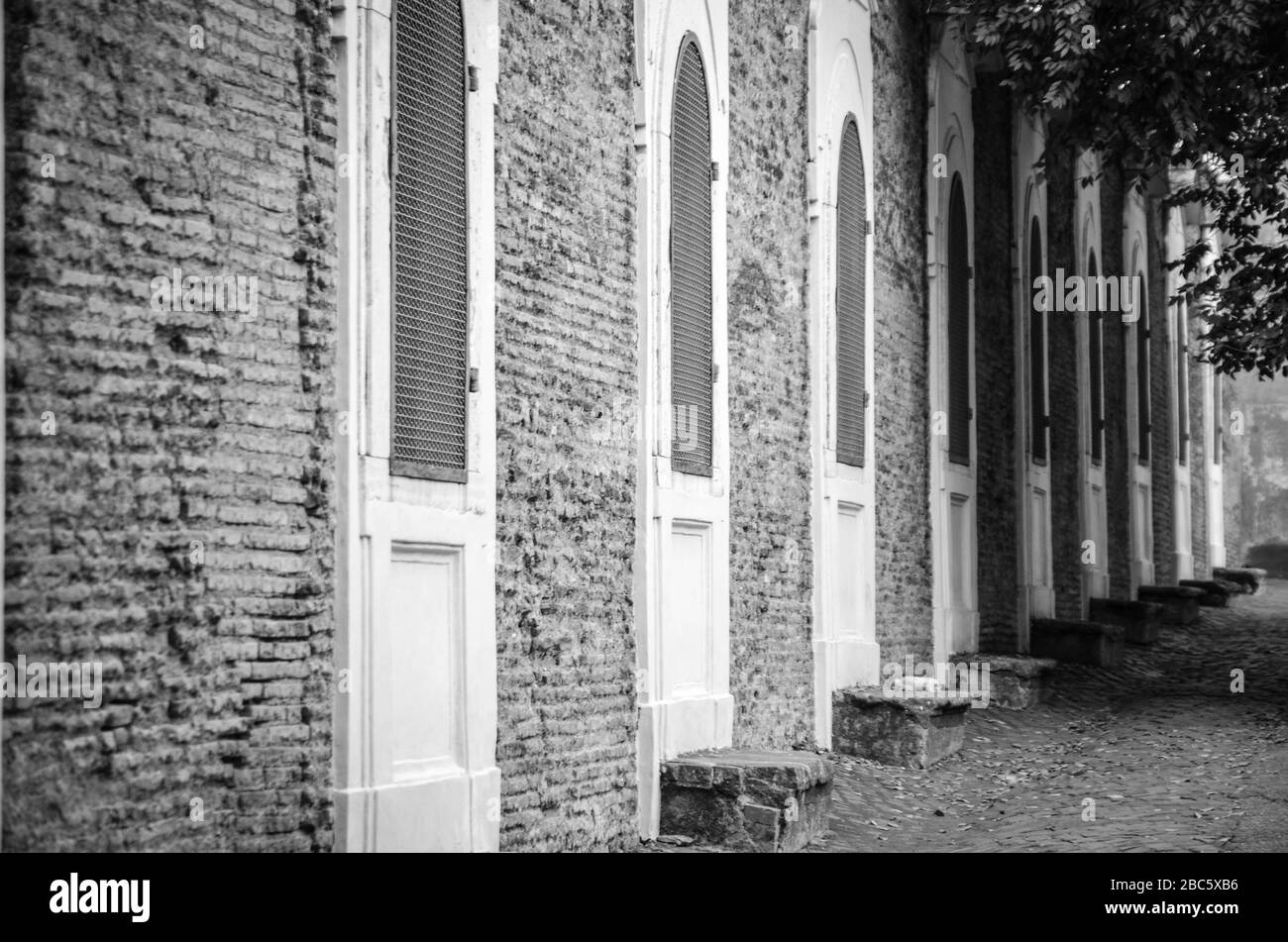 close up view of the historical streets of Rome Stock Photo