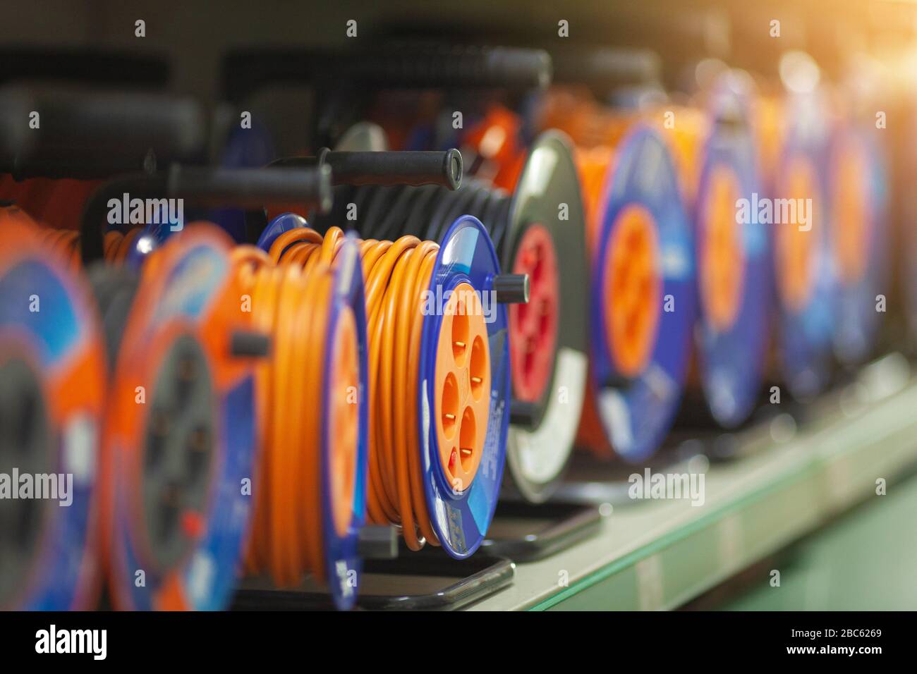 Roll electric extension cable hires stock photography and images Alamy