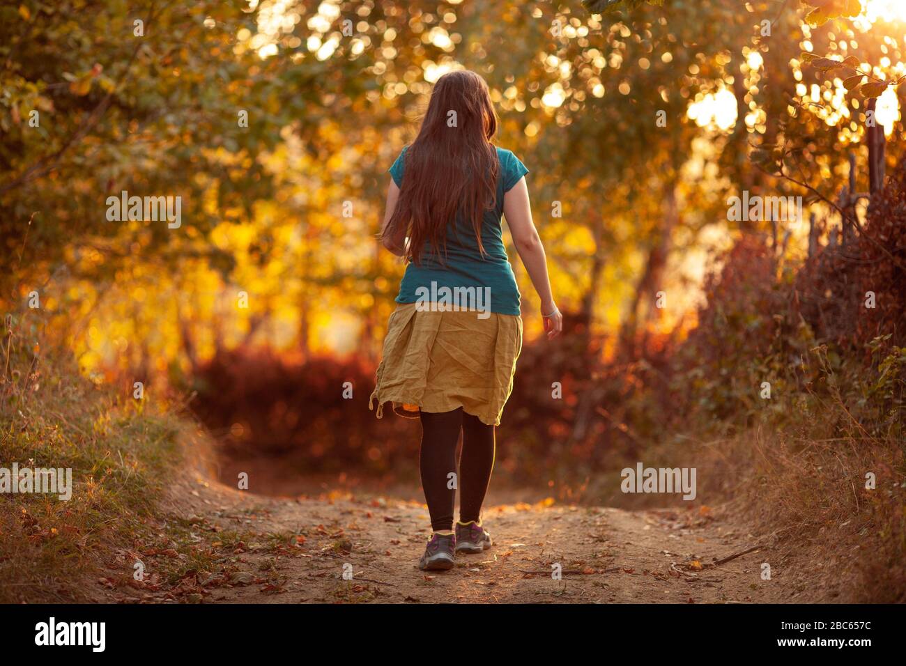 Hiker girl in beautiful natural setting, freedom, adventure concept ...