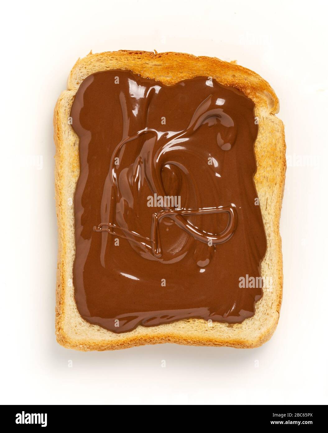 Hazelnut spread on toast Stock Photo