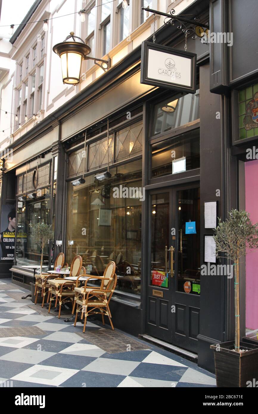CARDIFF, UNITED KINGDOM. FEBRUARY 11 2020. Garlands Coffee Shop located