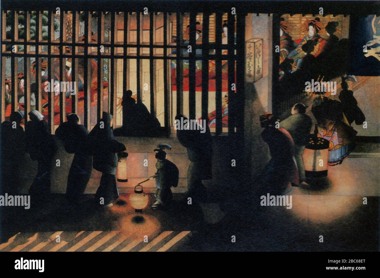 日本語 吉原格子先の図 紙本着色 English Yoshiwara Kōshisaki No Zu Yoshiwara Night Scene Ukiyo E Painting By Katsushika ōi Color On Paper 日本語 文政 天保頃between Circa 1818 And Circa 1844 Date Qs P 1850 00 00t00 00 00z 7 P1319 1818 00