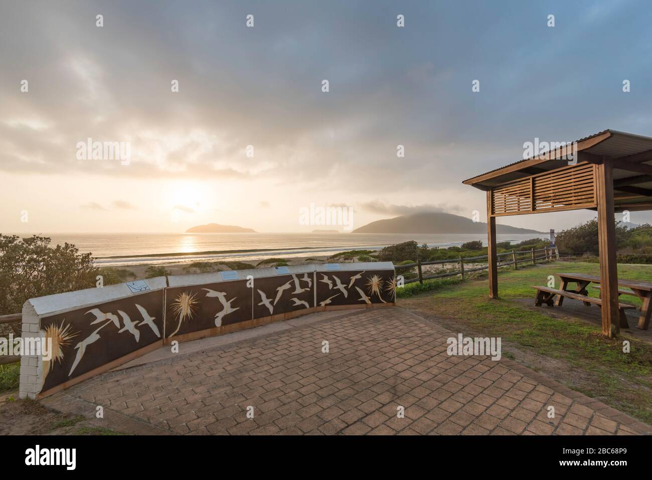 Looking out to Cabbage Tree and Boondelbah Islands as the sun warms