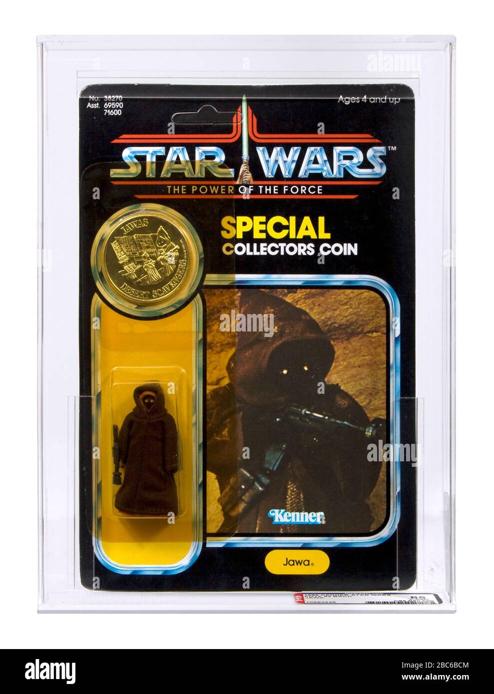 1985 Kenner Vintage Star Wars Power of The Force (POTF) Carded 92 Back Jawa Action Figure MOC AFA 85Y Near Mint+ Stock Photo