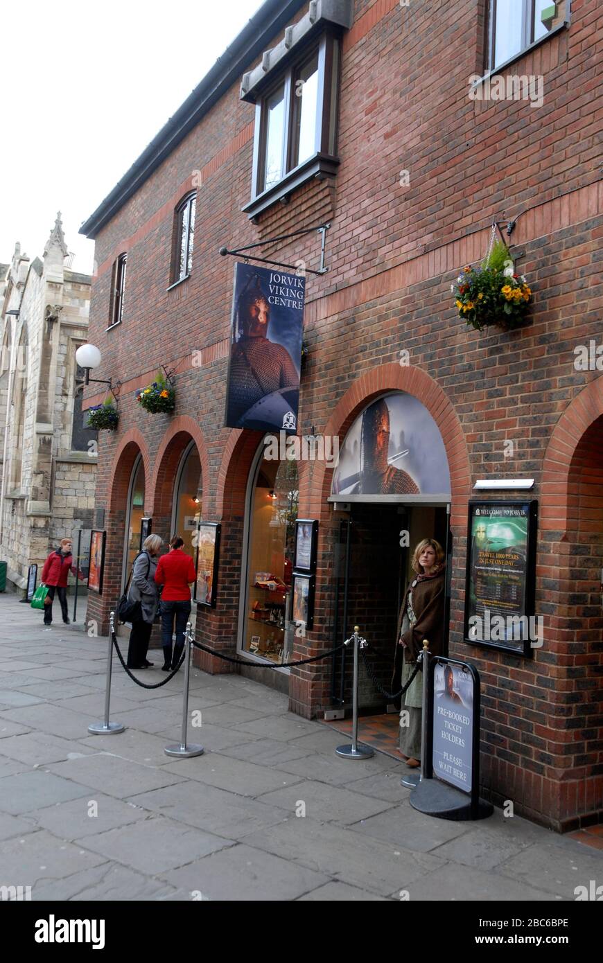 JORVIK Viking Centre (Viking museum)  in the Coppergate shopping Centre in York, Yorkshire, Britain.   The centre tells the story of life of invading Stock Photo