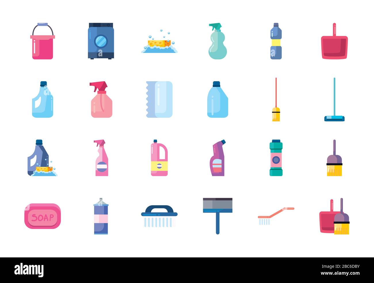 flat style icon set design, Cleaning service wash home hygiene ...