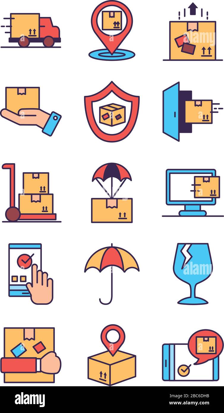 bundle of delivery service icons Stock Vector Image & Art - Alamy