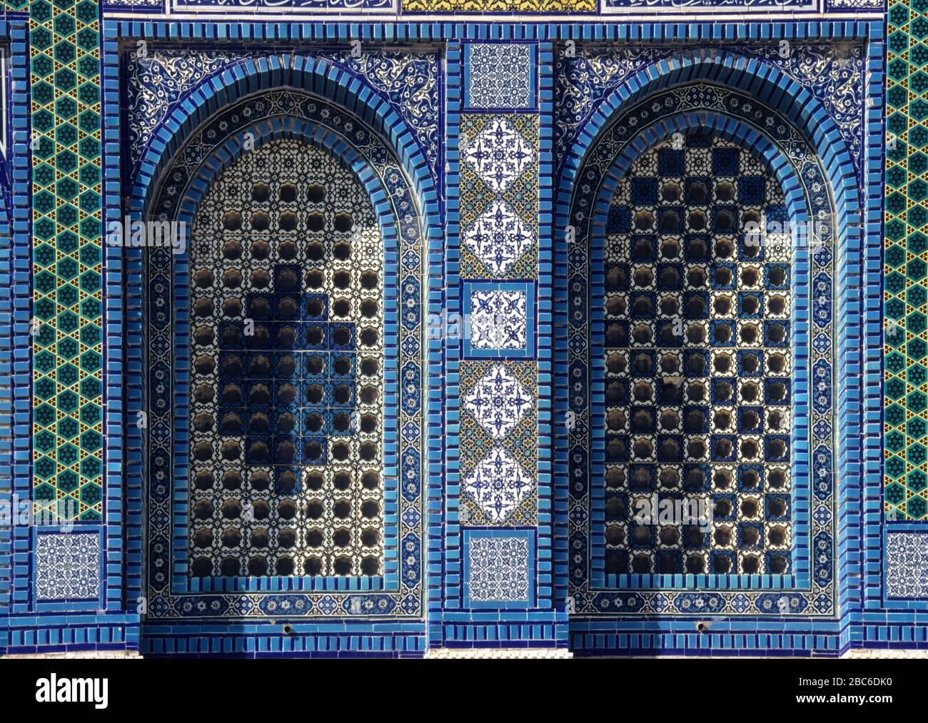 Details of the wall of the Dome of the Rock, Jerusalem Old City, Israel Stock Photo